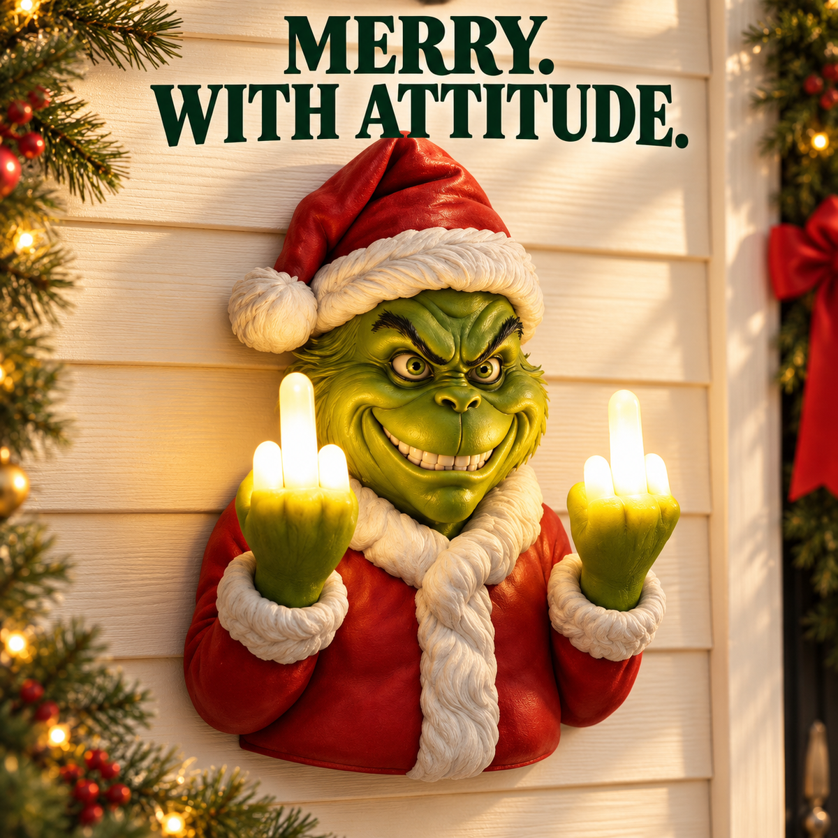 Grump LED Christmas Wall Light – Small Glow, Big Attitude