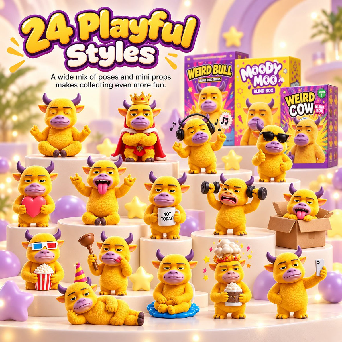 🐮 Crazy Cow Blind Box Figures