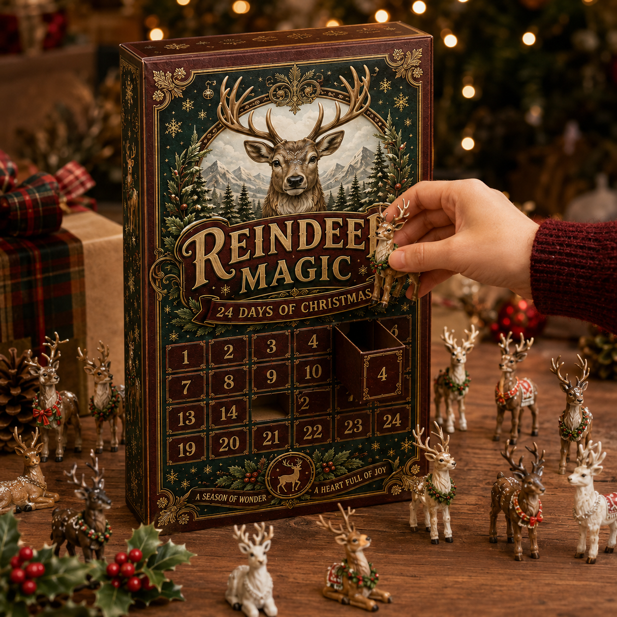 ✨24-Day Christmas Countdown Advent Calendar –Reindeer Magic  Ornament