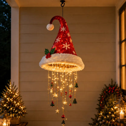🎅 Lighted Santa Hat Hanging Chandelier 🎄