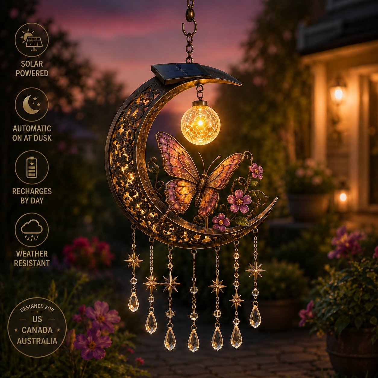 ✨Enchanted Moon Solar Garden Lights-A Little Moonlight. A Little Magic. Every Night.