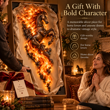 ⏰Limited Stock 50% OFF ✨🐎 Flaming Horse Wall Decor
