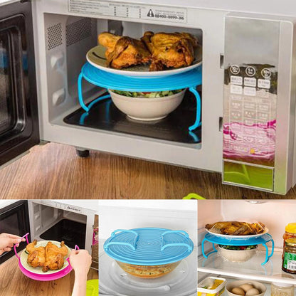 🍽️⚡ Double-Layer Microwave Meal Rack – Heat Two Plates at Once