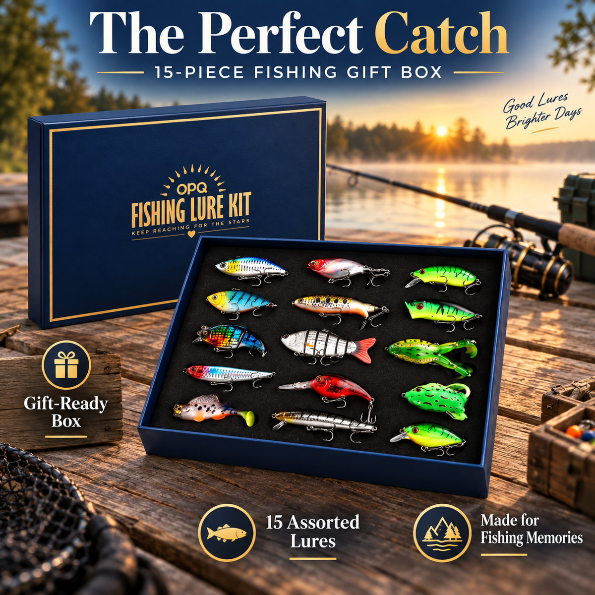 The Perfect Catch — 15-Piece Fishing Gift Box