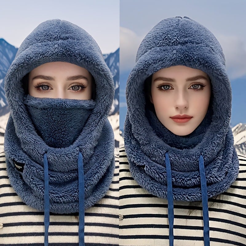 Damen-Fleece-Winterradmaske und -mütze mit Kapuze für kaltes Wetter (Modelljahr 2026)