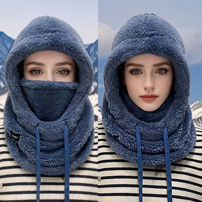 Damen-Fleece-Winterradmaske und -mütze mit Kapuze für kaltes Wetter (Modelljahr 2026)