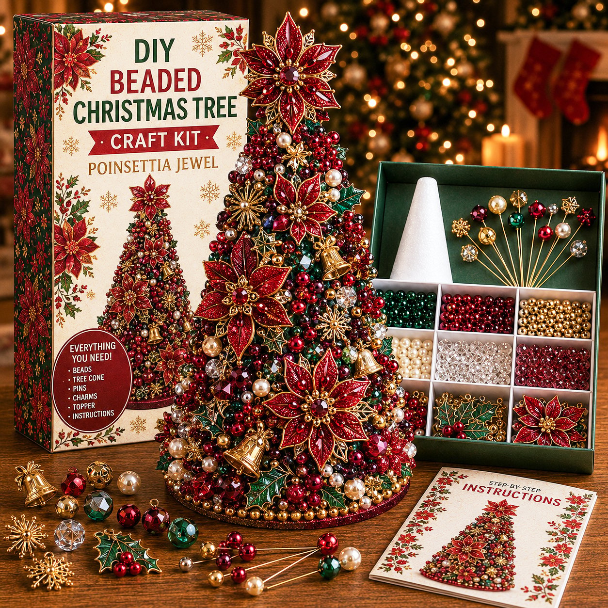 🎄 DIY Beaded Christmas Tree Craft Kit
