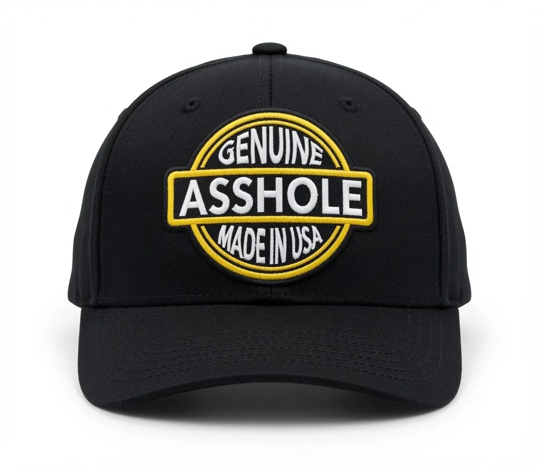 Genuine Asshole Hat | Funny Embroidered Attitude Cap-Made by Jim
