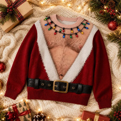 🎅😂 Funny Santa Christmas Long Sleeve Shirt – The Ultimate Holiday Party Conversation Starter 🎄