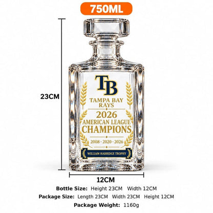 Tampa Bay Rays 2026 American League Champions Collectible Decanter – 2008 · 2020 · 2026