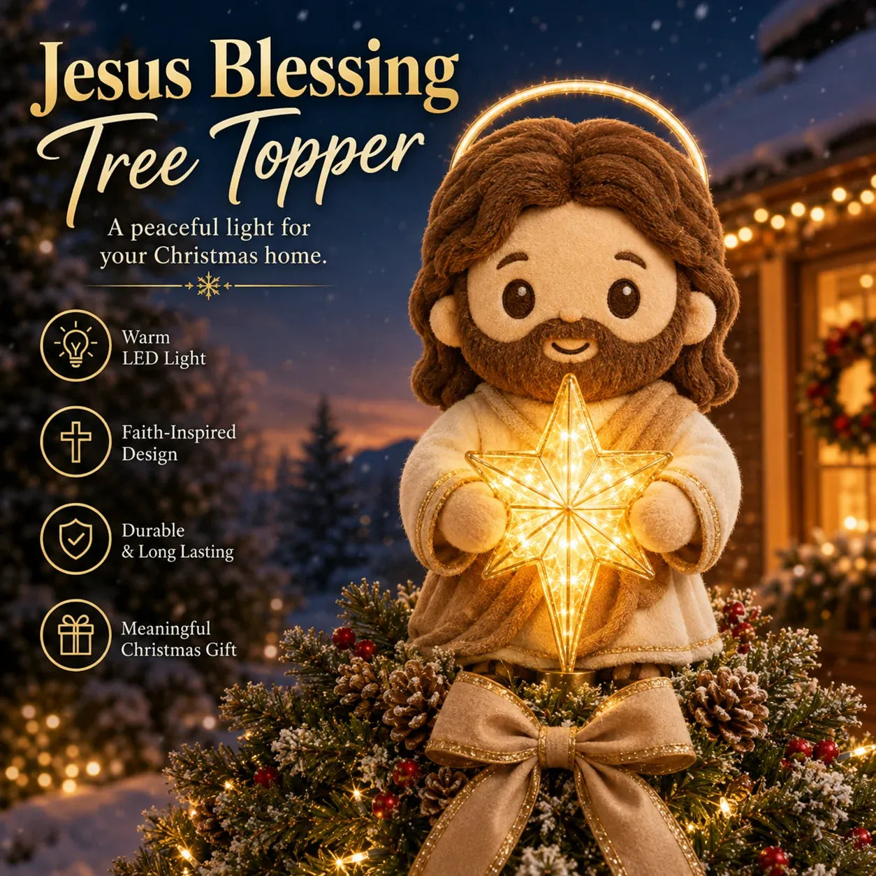 ✝️ Christian Christmas Tree Topper | Cute Jesus Blessing & Mary Grace Designs for Faith-Filled Trees, Family Traditions & Meaningful Holiday Décor 🎄