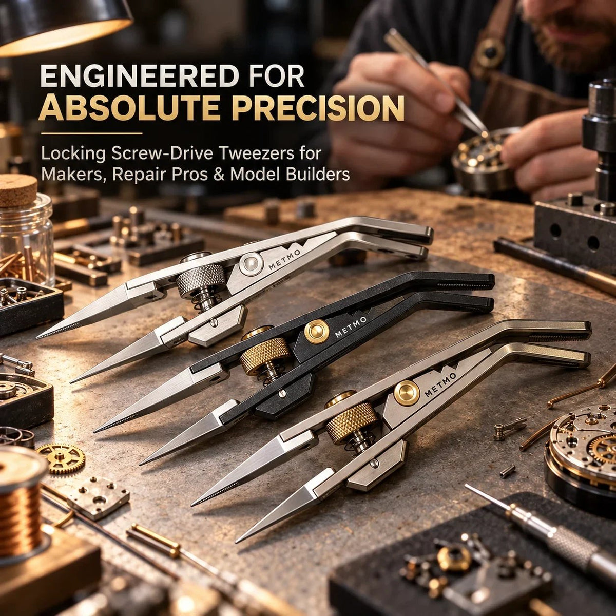 💥🏆🔧 Precision Locking Tweezers – Adjustable Grip & Interchangeable Jaws 🎯