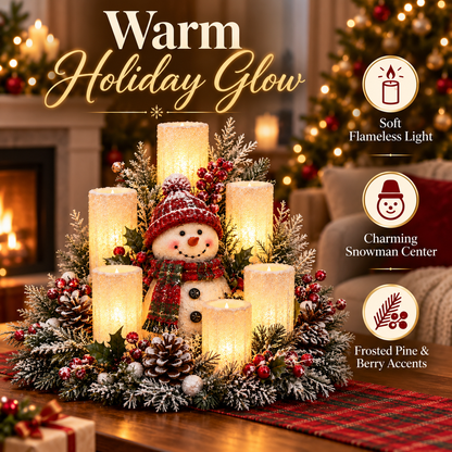 🎁 Christmas Lighted Centerpiece with Flameless Candle Glow