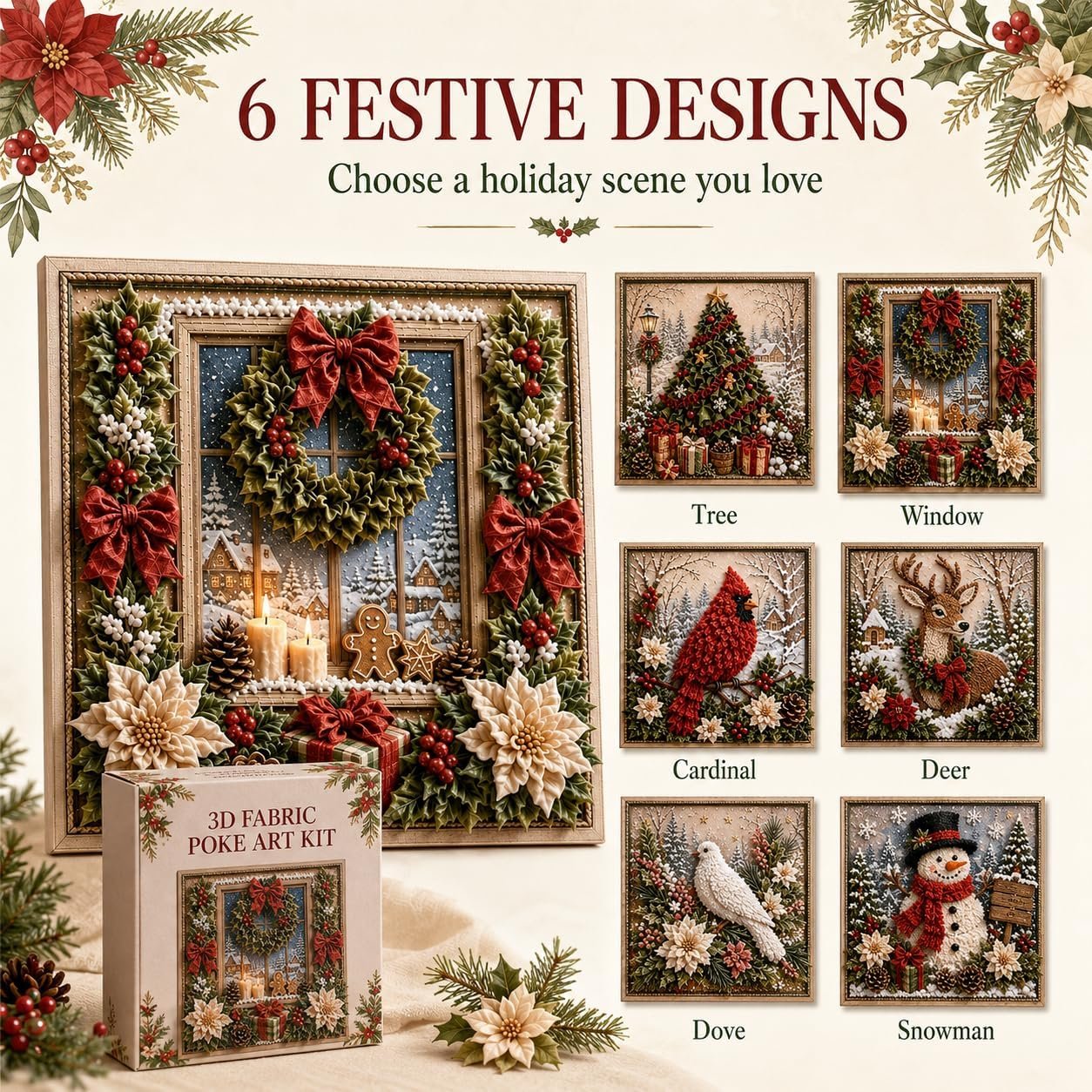 🎁🎅3D-kerststempelset voor stof