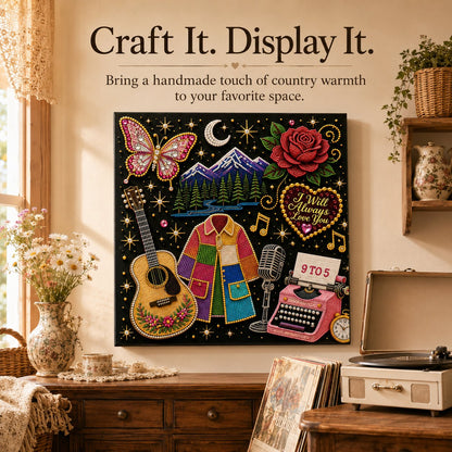 🎁🎤 Premium 3D Pearl Dolly Country Music Tribute Art Kit 💎✨