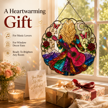 🎶✨Let the Music Shine – Country Music Inspired Stained Glass Suncatcher