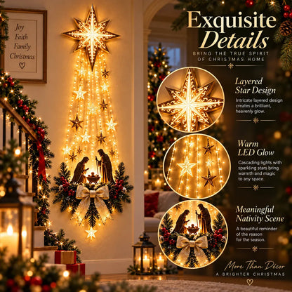 ✝️ Bethlehem Star of Faith™ – Lighted Nativity Wall Decor