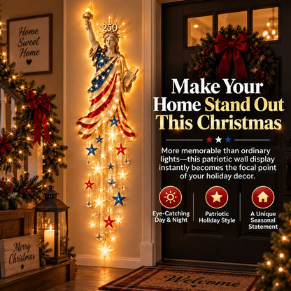 🇺🇸🗽 Liberty 250 Starfall Wall Glow – Patriotic Anniversary Lighted Keepsake