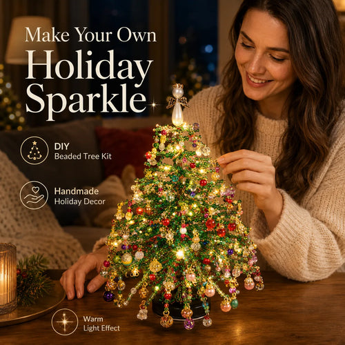 💥🏆 DIY Beaded Christmas Tree Kit – 🎅Create Your Own Sparkling Holiday Decoration