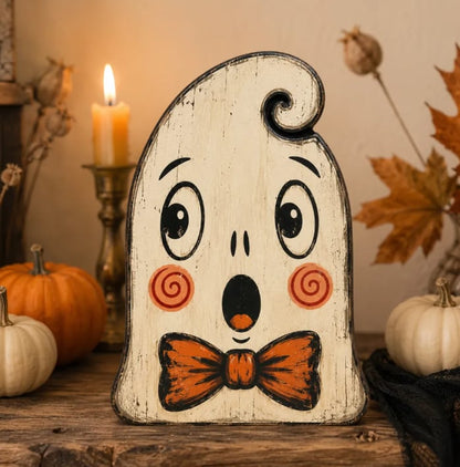 👻🎃 Vintage Wooden Halloween Table Decor