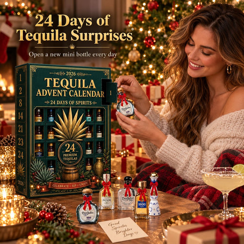 24-Day Mini Tequila Bottle Advent Blind Box for Holiday Celebration, Bar Table Decor, Collector Gift & Family Countdown