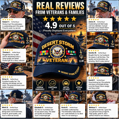 🎖️🇺🇸 Desert Storm 35th Anniversary Veteran Cap – Honoring Service, Brotherhood & Pride | 1991–2026