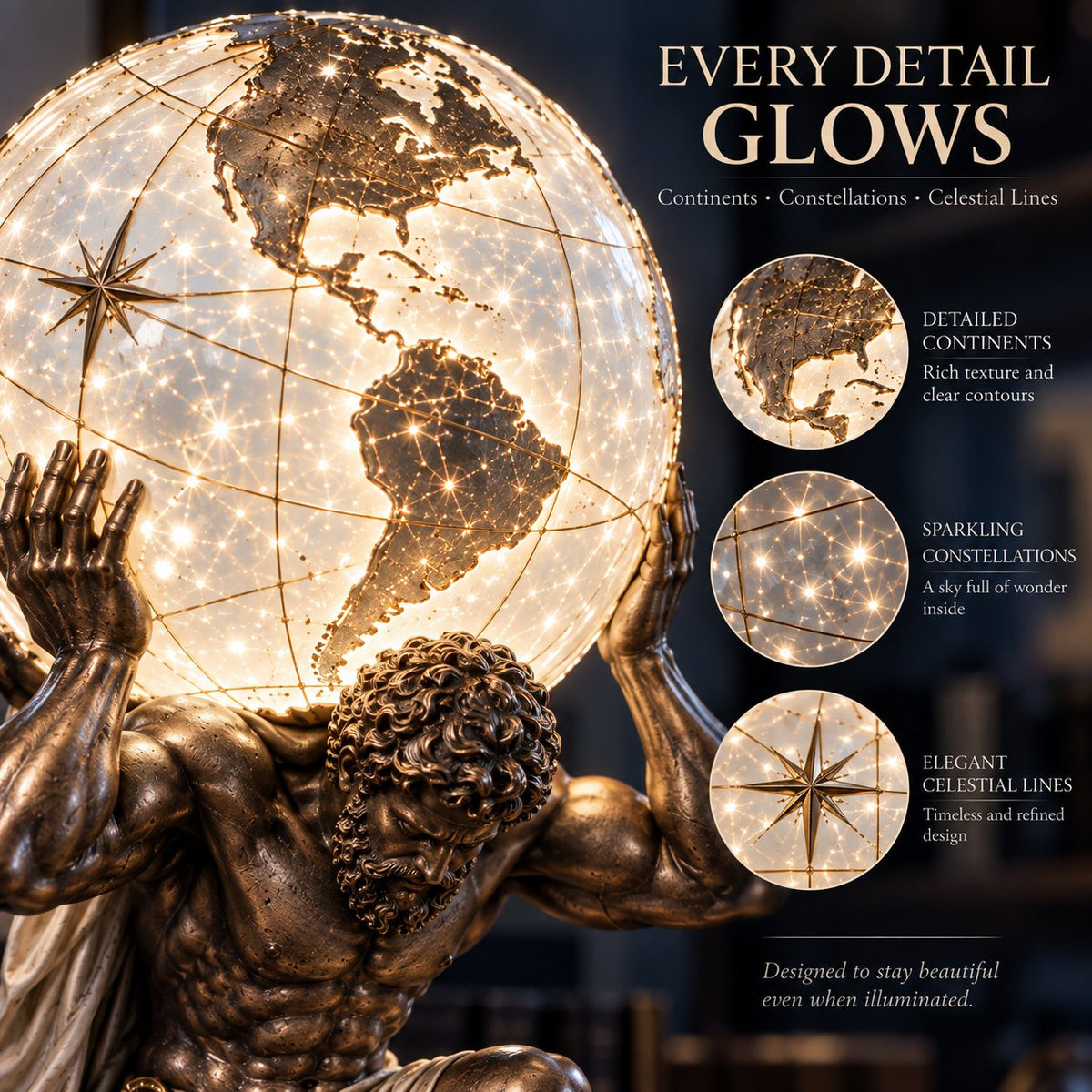 🌍 Atlas Illuminated World Sphere Lamp🌌