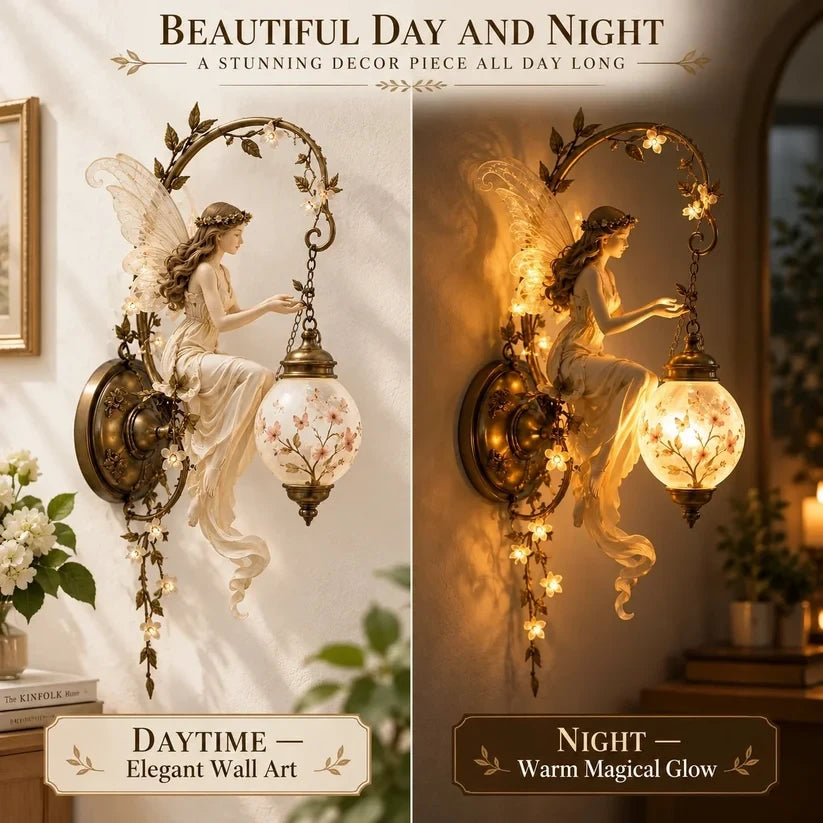 Day and night comparison of the fairy wall light