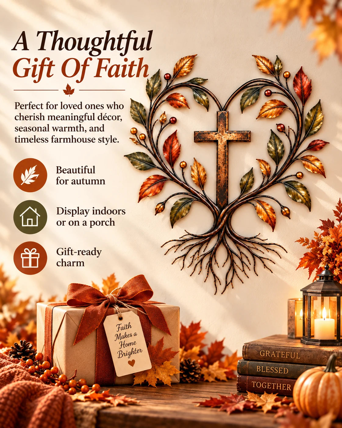 Meaningful Christian autumn home decor gift