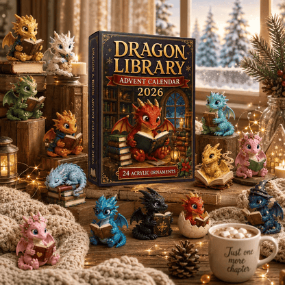 CHRISTMAS KICKOFF: 48% OFF – 2026 Dragon Library Advent Calendar – Unlock 24 Cosy Chapters of Baby Dragon Magic, Acrylic Ornaments Blind Box