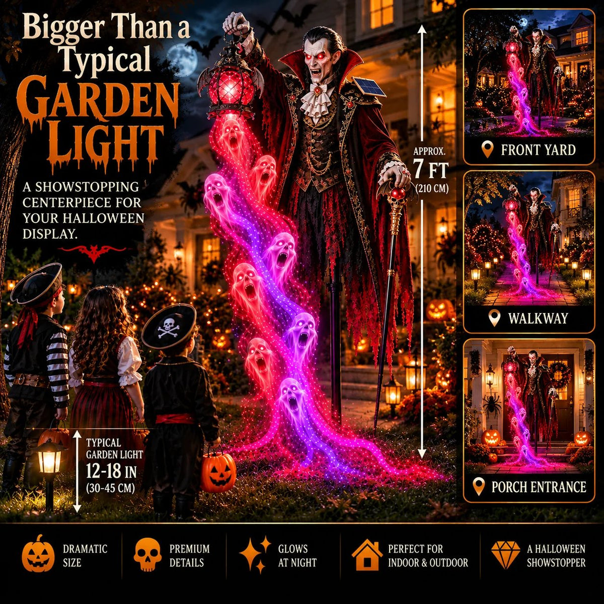 🎁 Today Only: 50% OFF 🎁🧛 Vampire Lord Crimson Soul Solar Garden Light