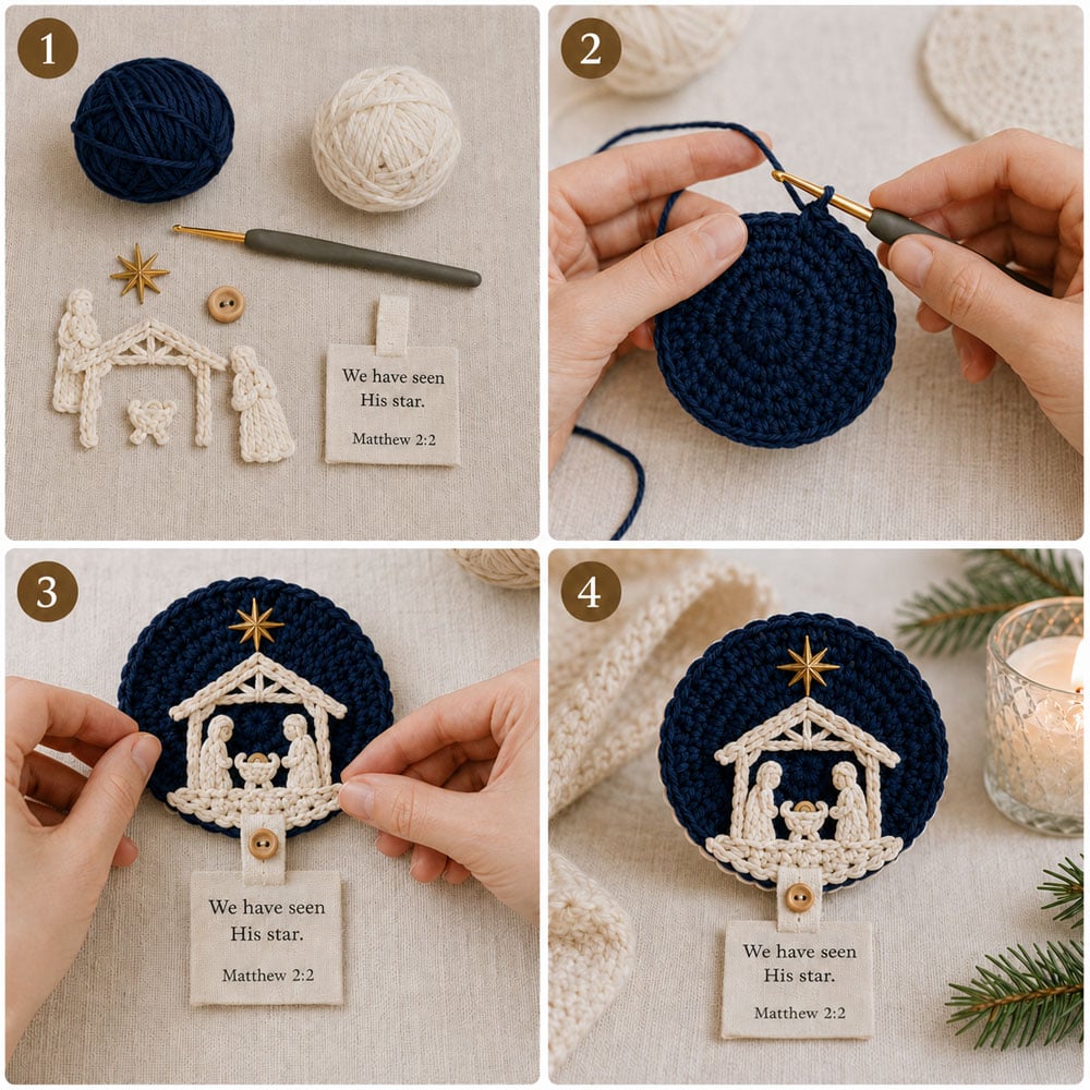 Nativity Crochet Coaster DIY Kit