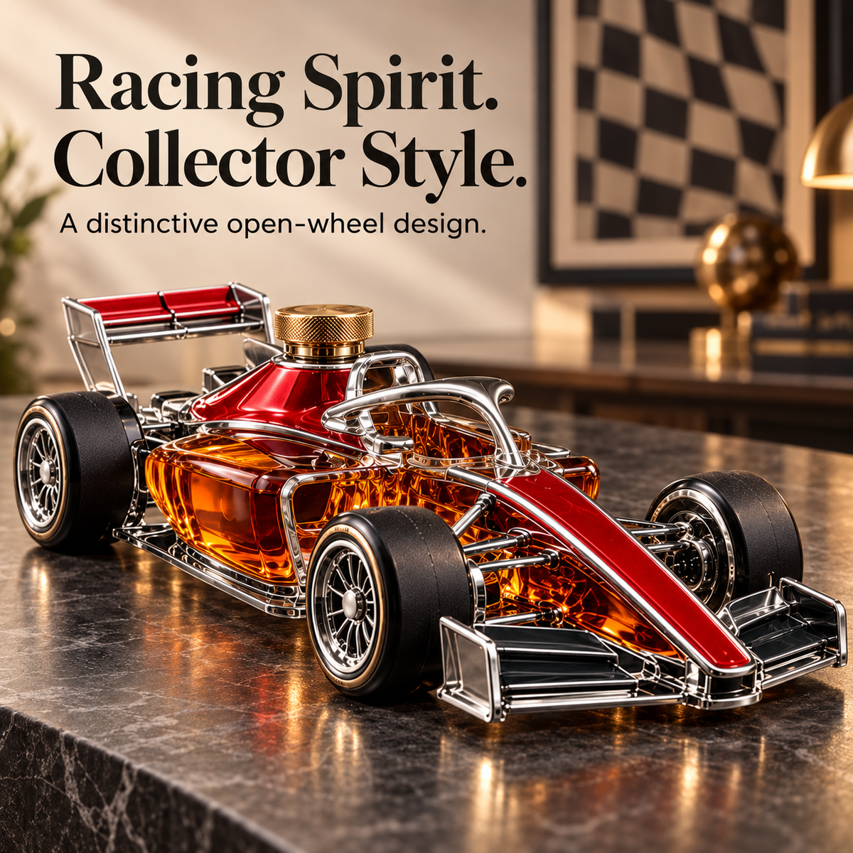 Open-Wheel Racing Car Whiskey Decanter – Collector Bottle & Gift for Motorsport Fans