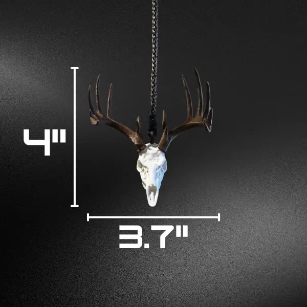 🦌💀 Wild Trail Deer Skull Mirror Charm – 3D Rustic Hanging Truck & Car Decor, Unique Gifts for Hunters & Outdoor Lovers 🎁