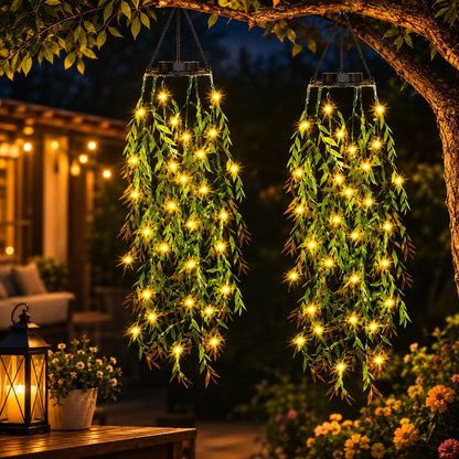 🔥Solar Ivy Lights with Artificial Leaves – Waterproof, 8 Lighting Modes & Flexible
