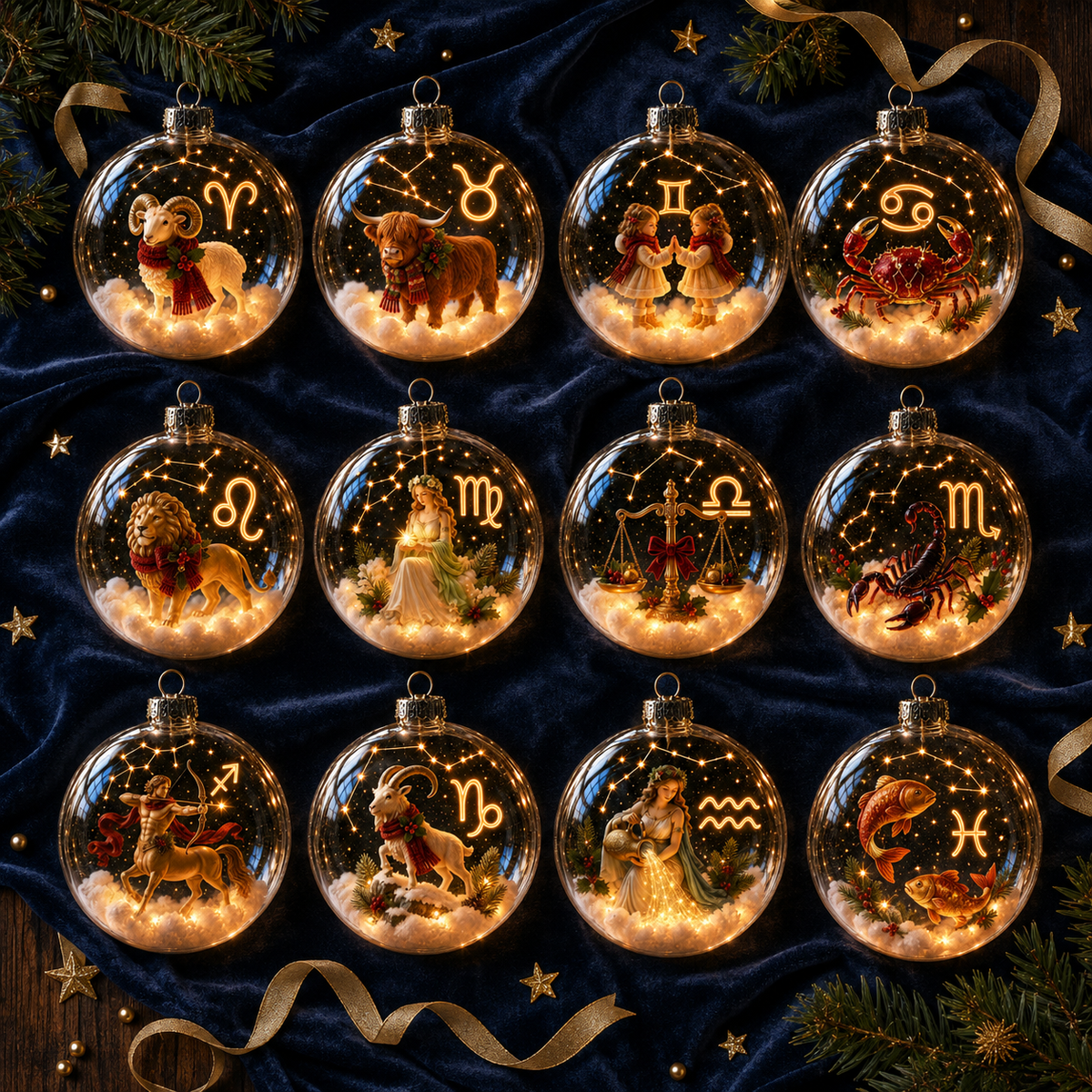 ✨ Lighted Zodiac Christmas Ornament