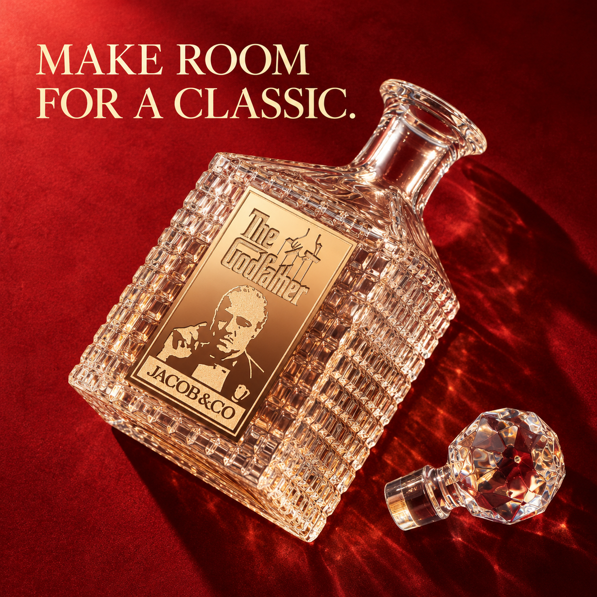 🥃 The Godfather-Inspired Whiskey Decanter | Faceted Stopper, Gold-Tone Details & Classic Cinema Style 🎬