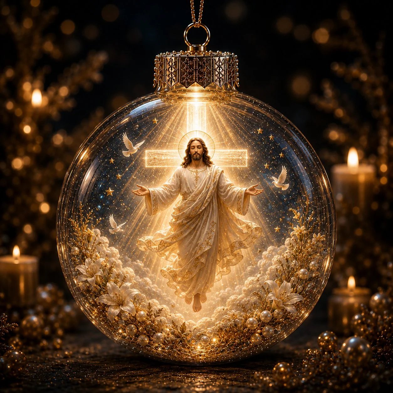 🔥🎁⏳ Last Day 49% OFF – ✝️ Illuminated 3D Christian Faith Ornament Collection | Clear Globe with Sacred Figures, Warm Golden Glow & 8 Meaningful Designs ✨