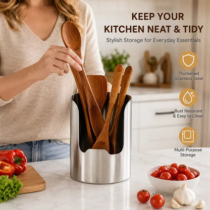 🍴✨ Sleek Stainless Steel Kitchen Utensil Holder – Durable, Rust-Resistant & Easy-Clean Storage