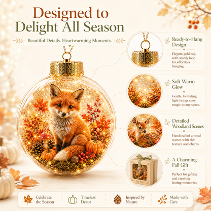 🍁Autumn Woodland Glow Ornament✨ – 8 Adorable Animal Styles