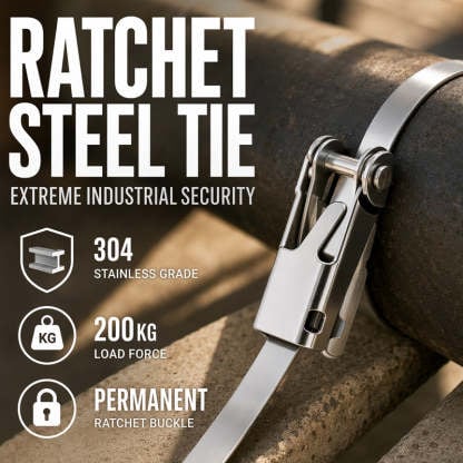 🔥LAST DAY 49% OFF - 🛠️Heavy Duty Stainless Steel Cable Tie with Flip Lock Buckle