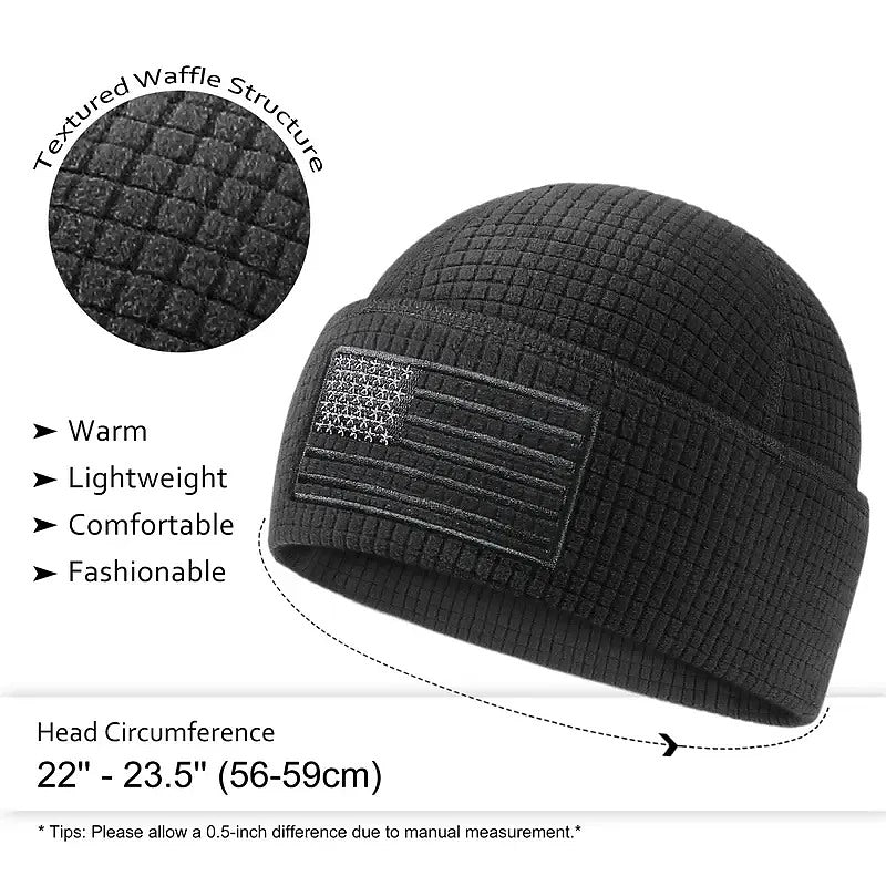 Waffle texture, feature callouts and head circumference details