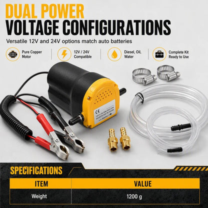 🔧 12V/24V Electric Oil Transfer Pump – Self-Priming Fluid Extractor ⚡
