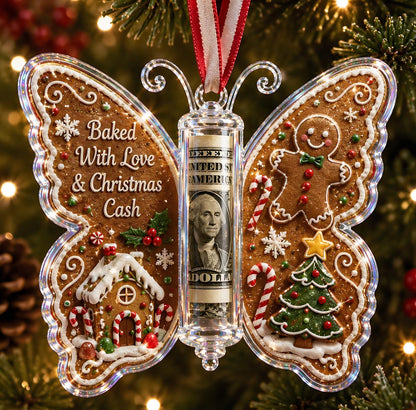 🦋 Butterfly Christmas Money Gift Ornament