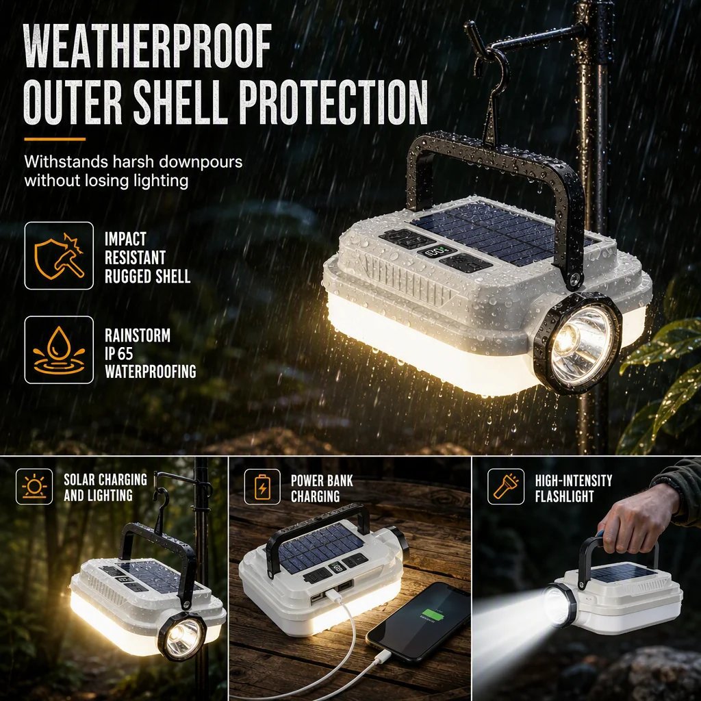 🏕️ LIMITED‑TIME! ☀️ Solar Rechargeable LED Camping Lantern – Weatherproof, Portable, Multi‑Use ✨