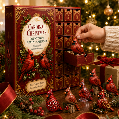 Last 50 pcs⏰ High-quality  model✨Cardinal Christmas 24-Day Countdown Calendar – Limited Anniversary Edition