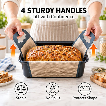 🍞Premium Food-Grade Silicone Bread Loaf Pan Liners | Easy Lift & Mess-Free Sourdough Baking 💛