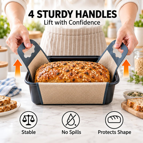 🍞Premium Food-Grade Silicone Bread Loaf Pan Liners | Easy Lift & Mess-Free Sourdough Baking 💛