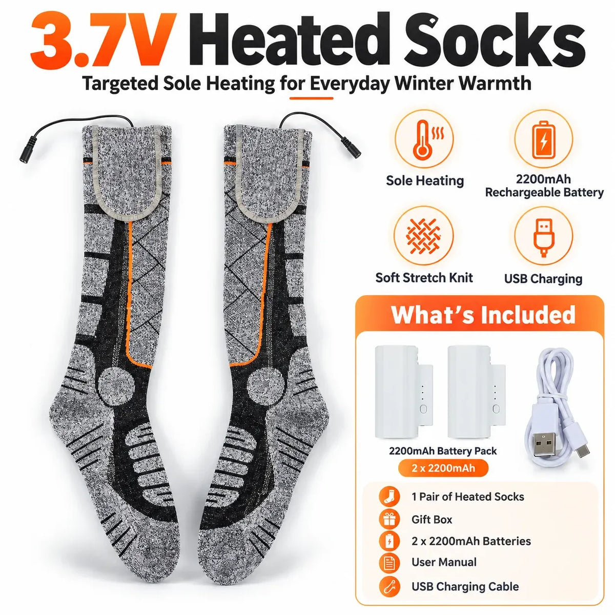 🔥 ThermoWarm Rechargeable Heated Socks – Say Goodbye to Cold Feet in Minutes