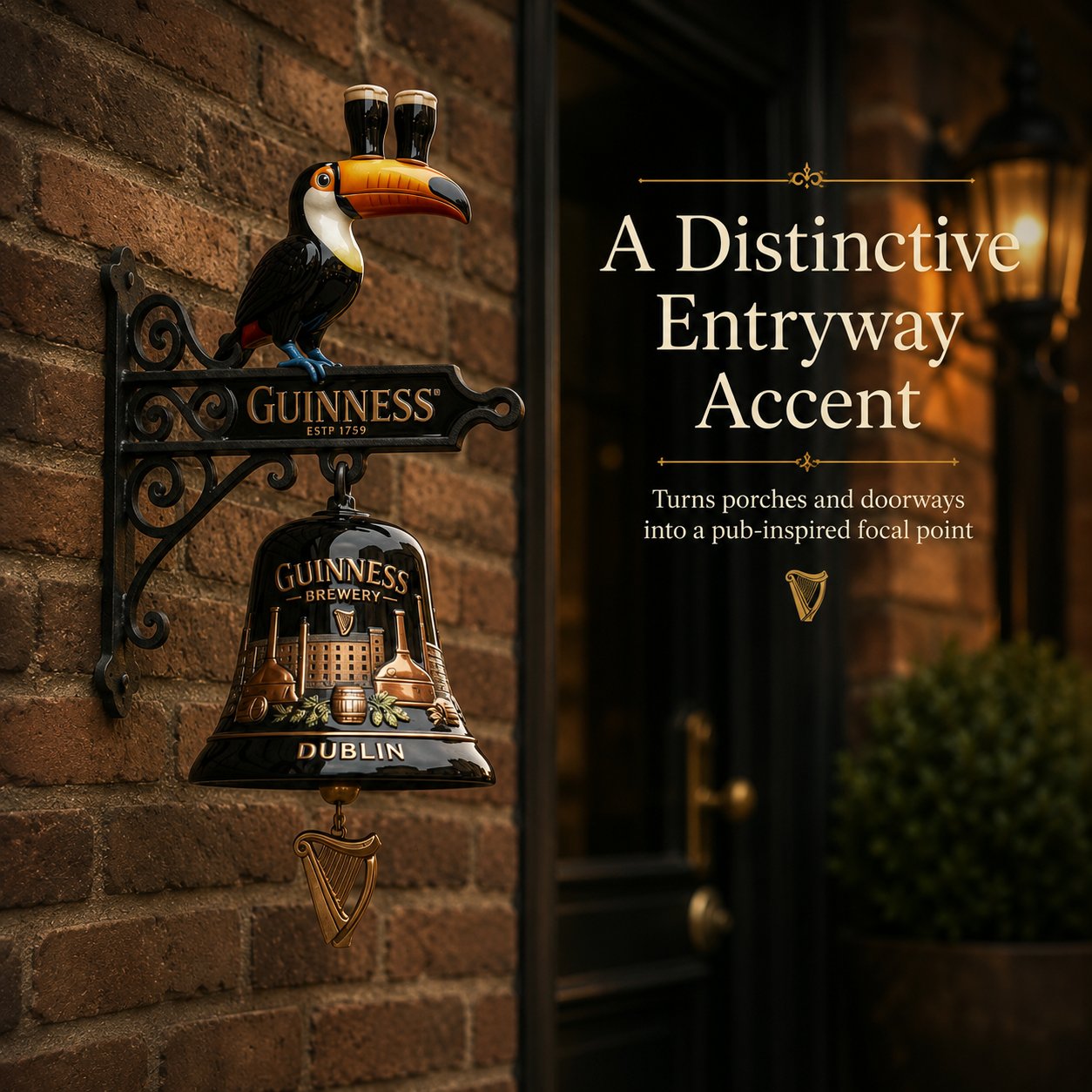🍺🔔 Guinness Toucan Cast Iron Door Bell